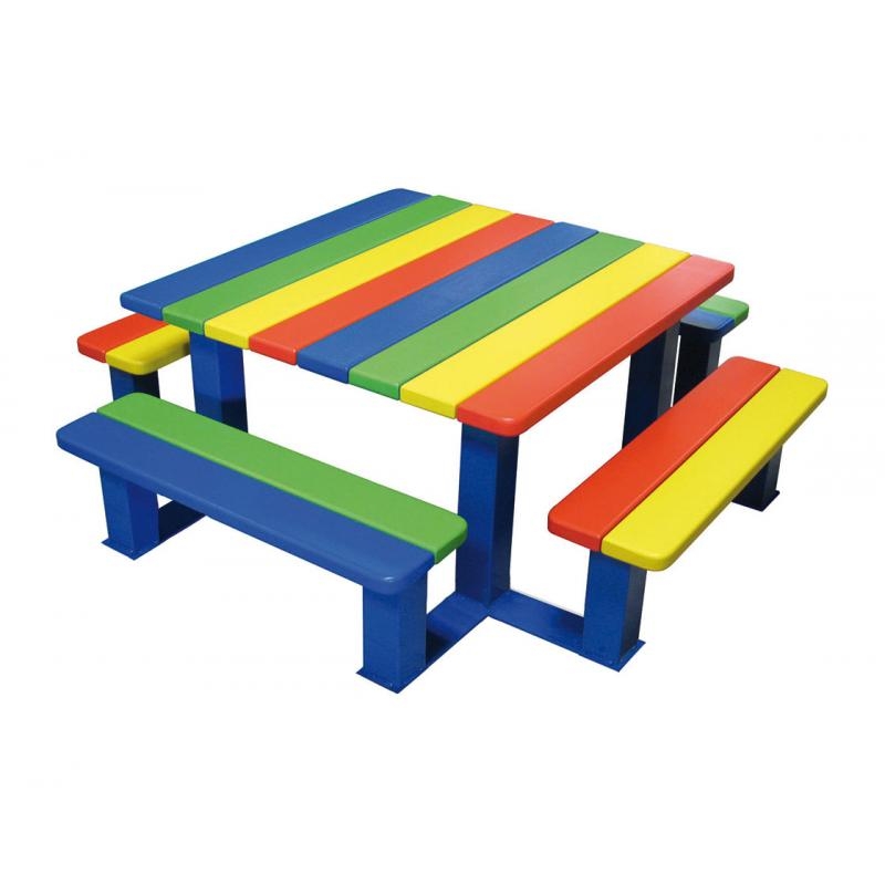 Table de pique-nique multicolore enfants