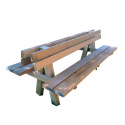Banc public en bois double Pinède